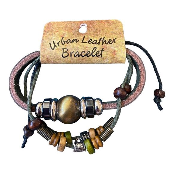 Urban Leather Bracelet Hippie Boho Wrap - Picture 1 of 2